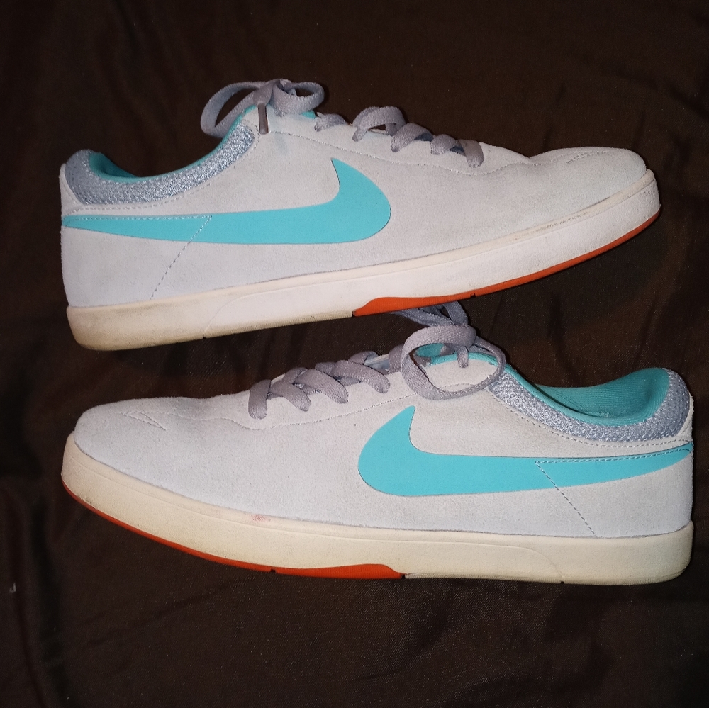 Gray suede Nike shoes